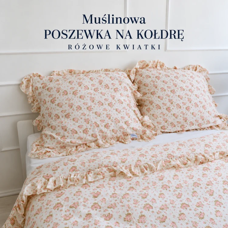 Muślinowa pościel w różowe kwiatki.png