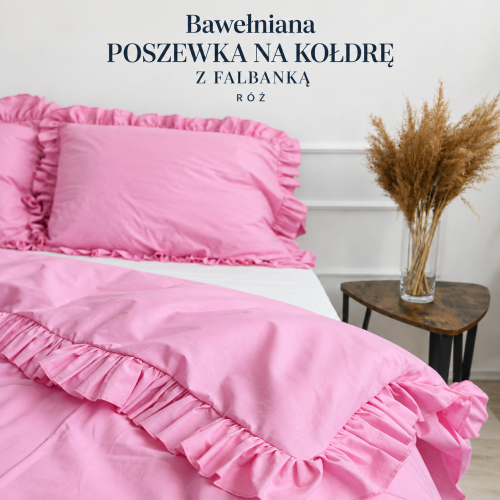 Różowa poszewka bawełniana z falbanką.png